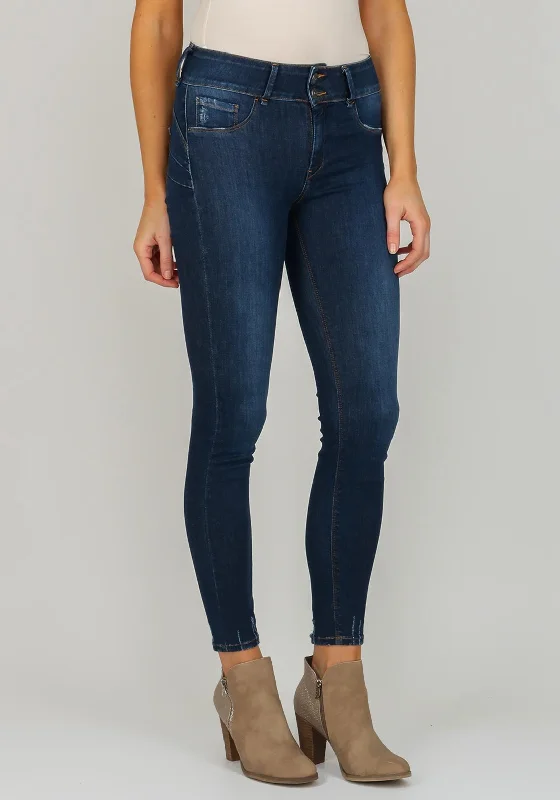 Exquisite Craftsmanship Tiffosi Womens One Size Double Up Ripped Jeans, Blue