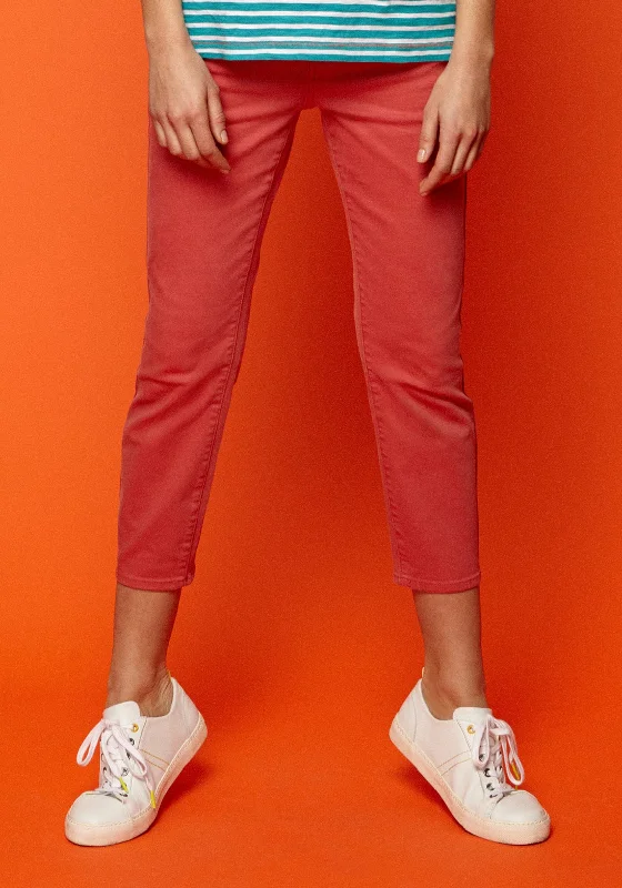 Personalized Design White Stuff Ash Straight Cropped Jeans, Desert Red