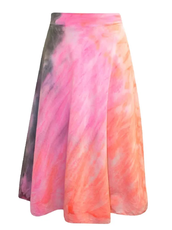 Must-have For Autumn And Winter Women's Double Knee-Length Voile Skirt In Neon Stripe