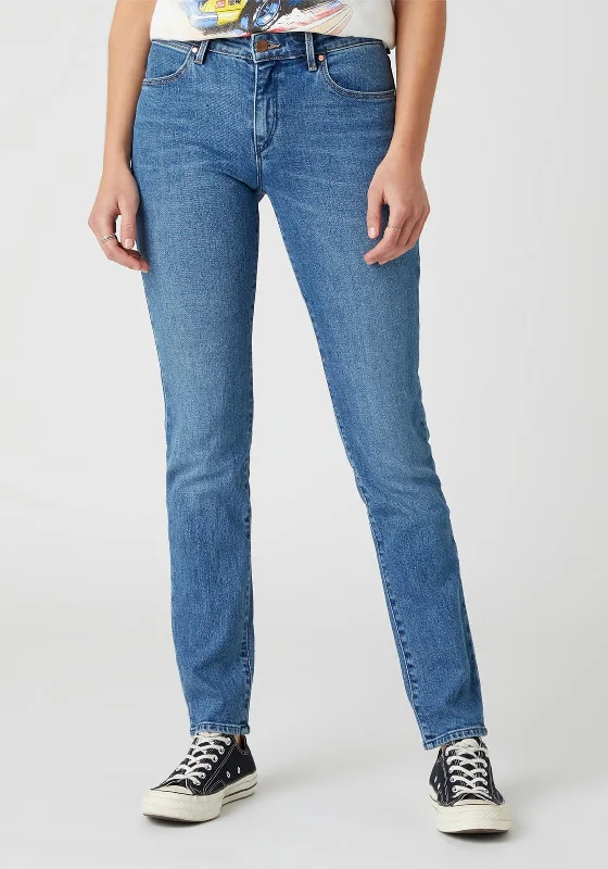 Celebrity Style Wrangler Sandy Slim Leg Jeans, Authentic Blue