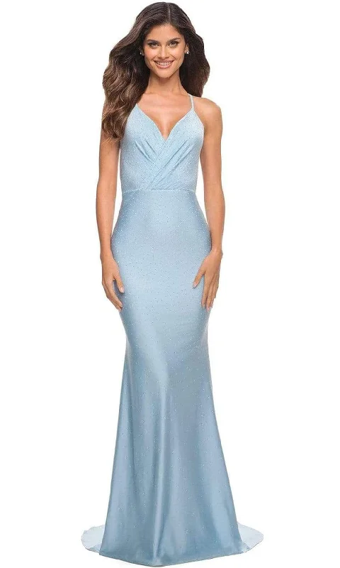 Integrated Design La Femme - 30463 Wrap Style Pastel Gown