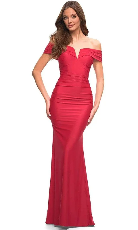 Youthful Vitality La Femme - 30582 Off Shoulder Ruched Gown