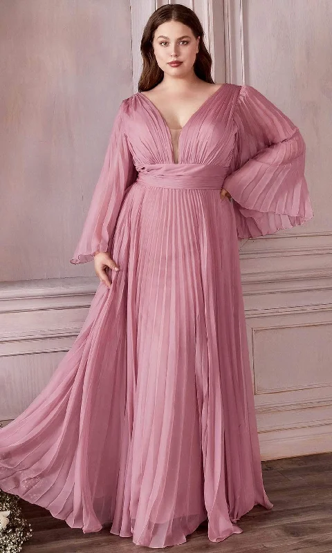 Casual And Comfortable Ladivine CD242C - Bell Sleeve Chiffon Gown