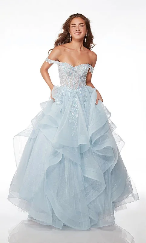 Fresh And Fashionable Alyce Corset Tiered Ball Gown Prom Dress 61636