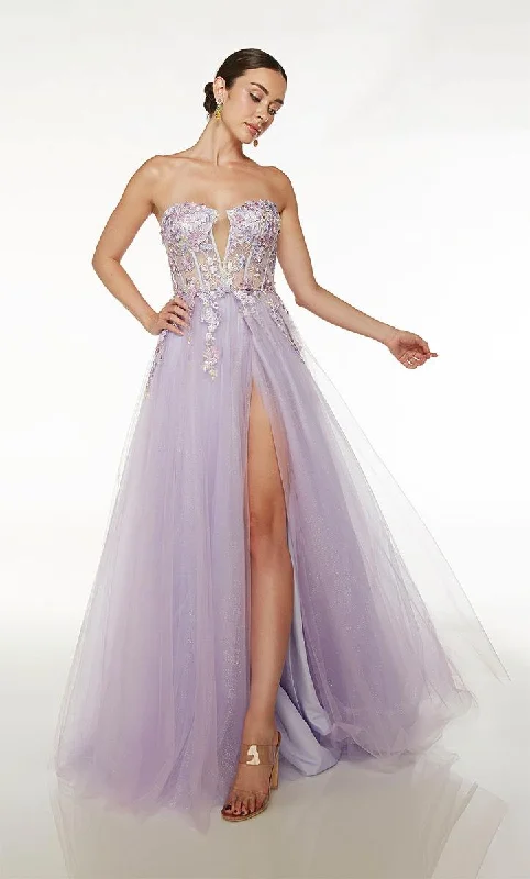 Embroidered Letters Alyce Prom Dress 61654