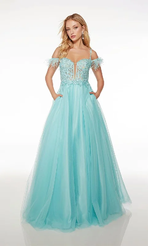 Fashion Innovation Alyce Lace Corset Ball Gown Prom Dress 61669