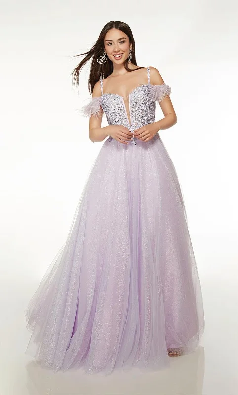Classic Color Alyce Lace Corset Tulle Prom Dress 61670