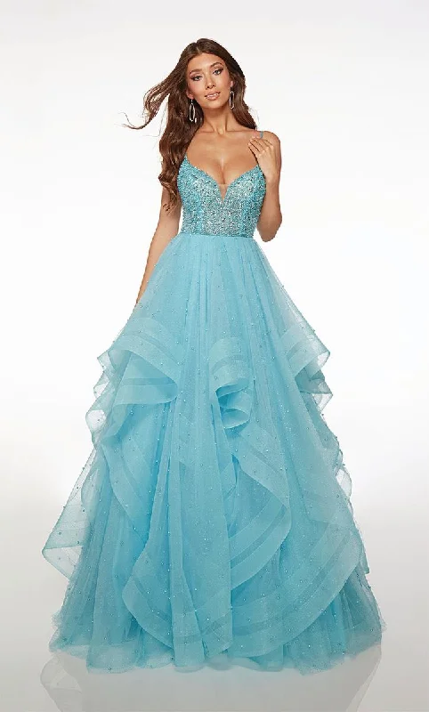 Comfortable Fashion Alyce Paris A-Line Ruffle Ball Gown 61672