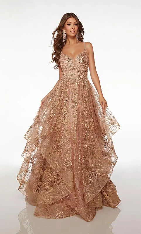 New Season Series Alyce A-Line Tiered Sequin Prom Dress 61682