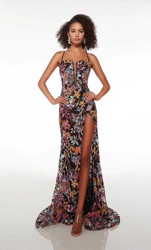 Integrated Design Alyce Paris Floral Sequin Prom Dress 61690