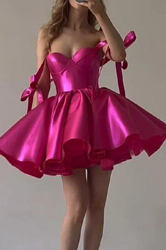 Fashion Selection Hot Pink Sweetheart A-Line Homecoming Dress Short Party Dress, DP2958 Fashion Selection Hot Pink Sweetheart A-Line Homecoming Dress Short Party Dress, DP2958
