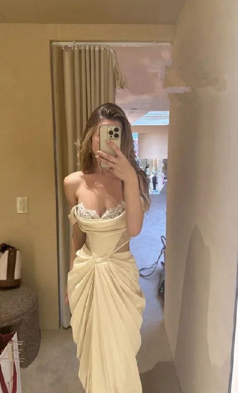 Eye-catching Personality Ivory Off Shoulder Sheath Long Party Dress Birthday Outfits, DP2935 Eye-catching Personality Ivory Off Shoulder Sheath Long Party Dress Birthday Outfits, DP2935