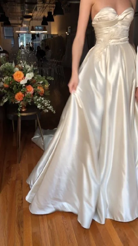 Comfortable And Versatile White Sweetheart A-Line Long Prom Dress Wedding Dress, DP2925 Comfortable And Versatile White Sweetheart A-Line Long Prom Dress Wedding Dress, DP2925