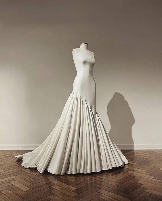 Must-have For Autumn And Winter White Sweetheart Mermaid Pleated Formal Long Prom Dress, DP2939 Must-have For Autumn And Winter White Sweetheart Mermaid Pleated Formal Long Prom Dress, DP2939