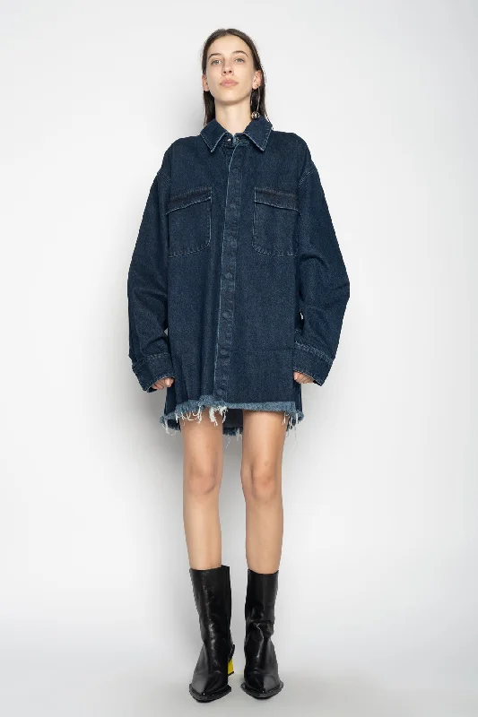 Comfortable And Casual NAVY DENIM OVERSHIRT
