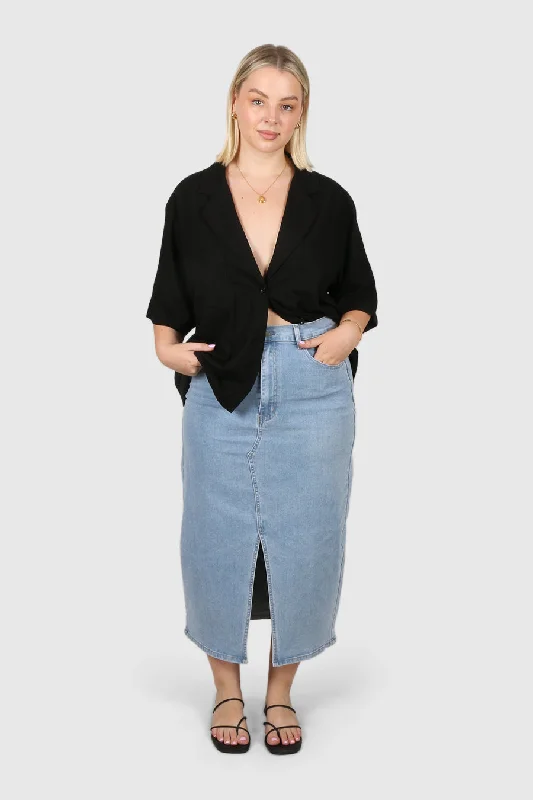 Must-have For Fashion HUDSON MIDI SKIRT BLUE WASH