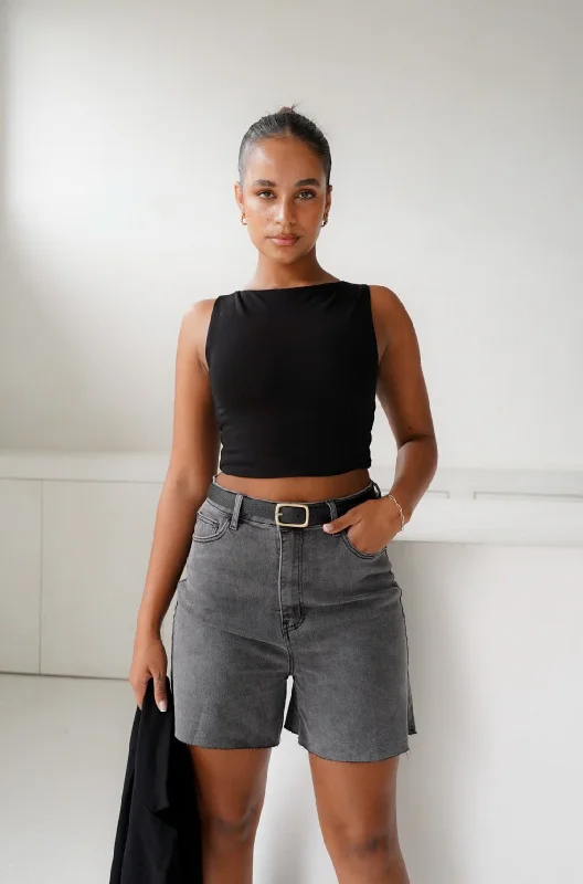 Luxury Style JAGGER DENIM SHORT GREY WASH