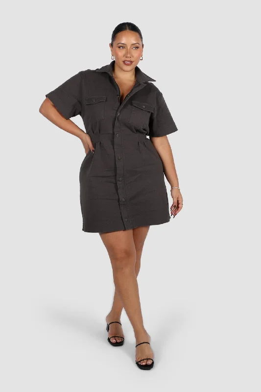 Boutique Recommendation SAVEIRA DENIM DRESS GREY