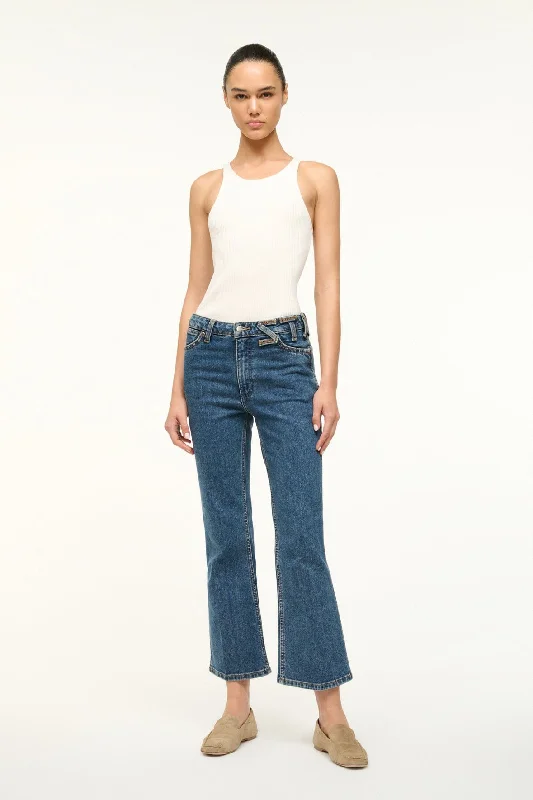 Elegant Wear STAUD + WRANGLER THE CROPPED BOOT JEAN | INDIGO WASH
