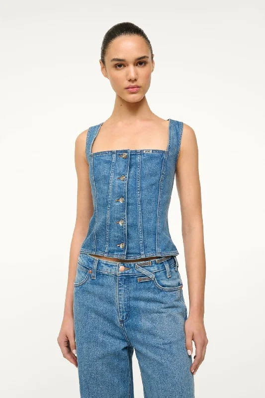 Breathable Design STAUD + WRANGLER TRUCKER TOP | INDIGO WASH
