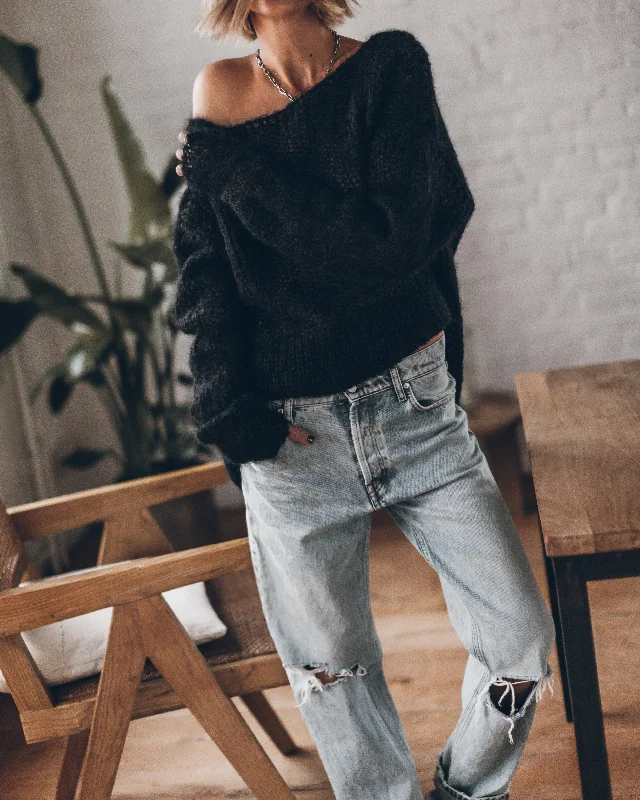 Elegant Temperament The Blue Ripped Relaxed Jeans