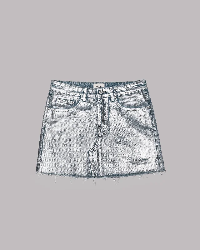 Street Charm The Blue Shimmer Denim Skirt
